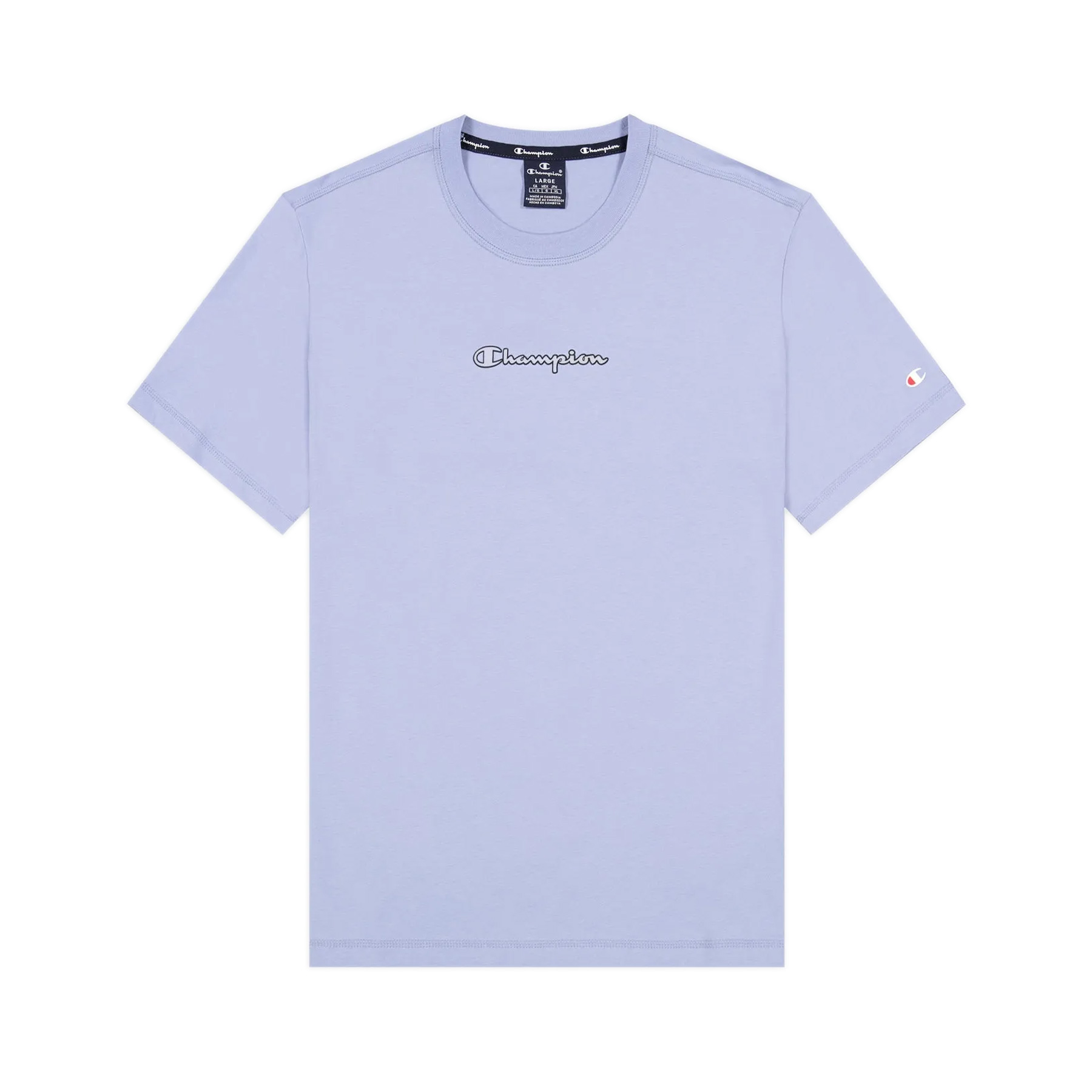 Champion T-Shirt mit transparentem Logo-Schriftzug Lavendel M
