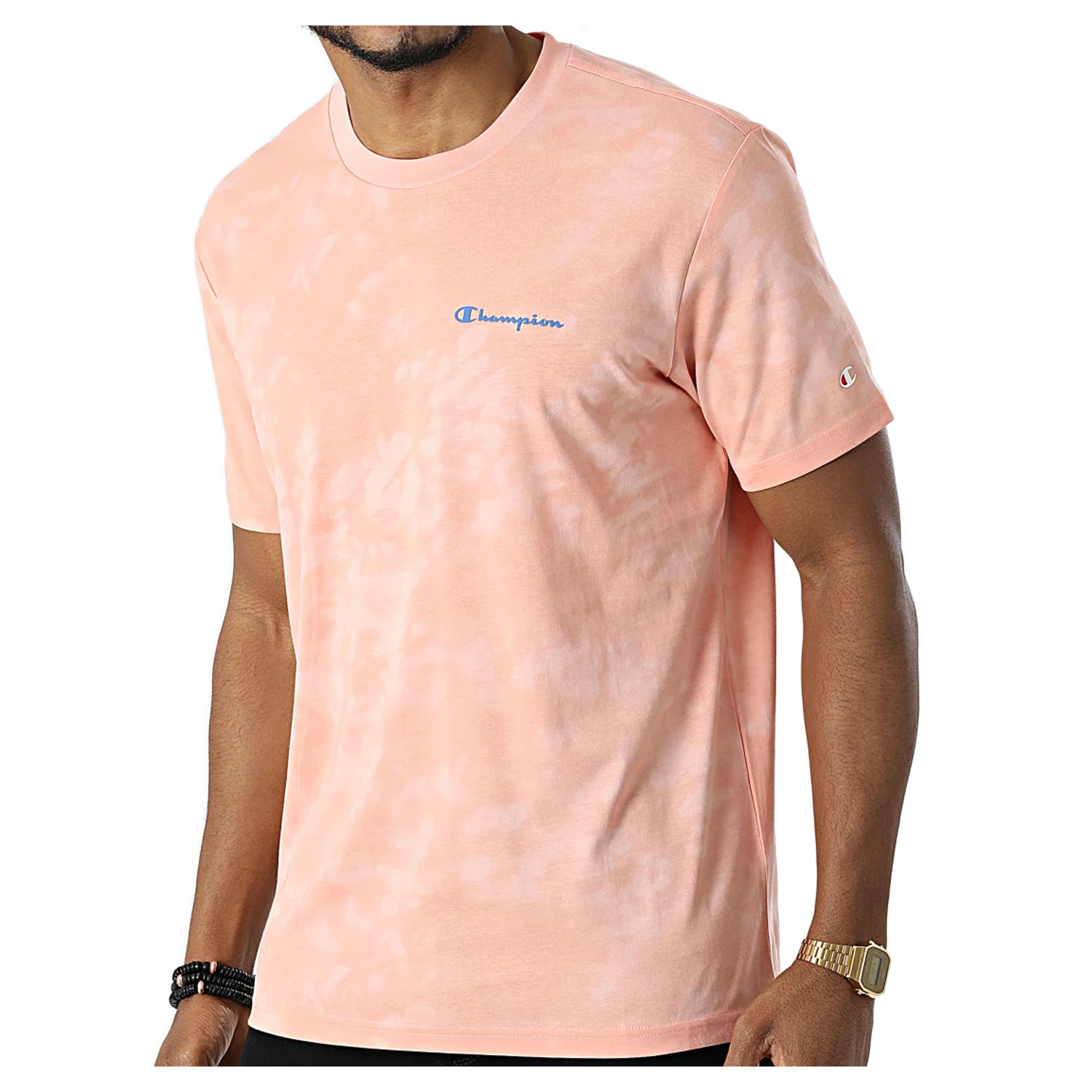 Champion Tie-Dye-T-Shirt rosa mit Batikprint M
