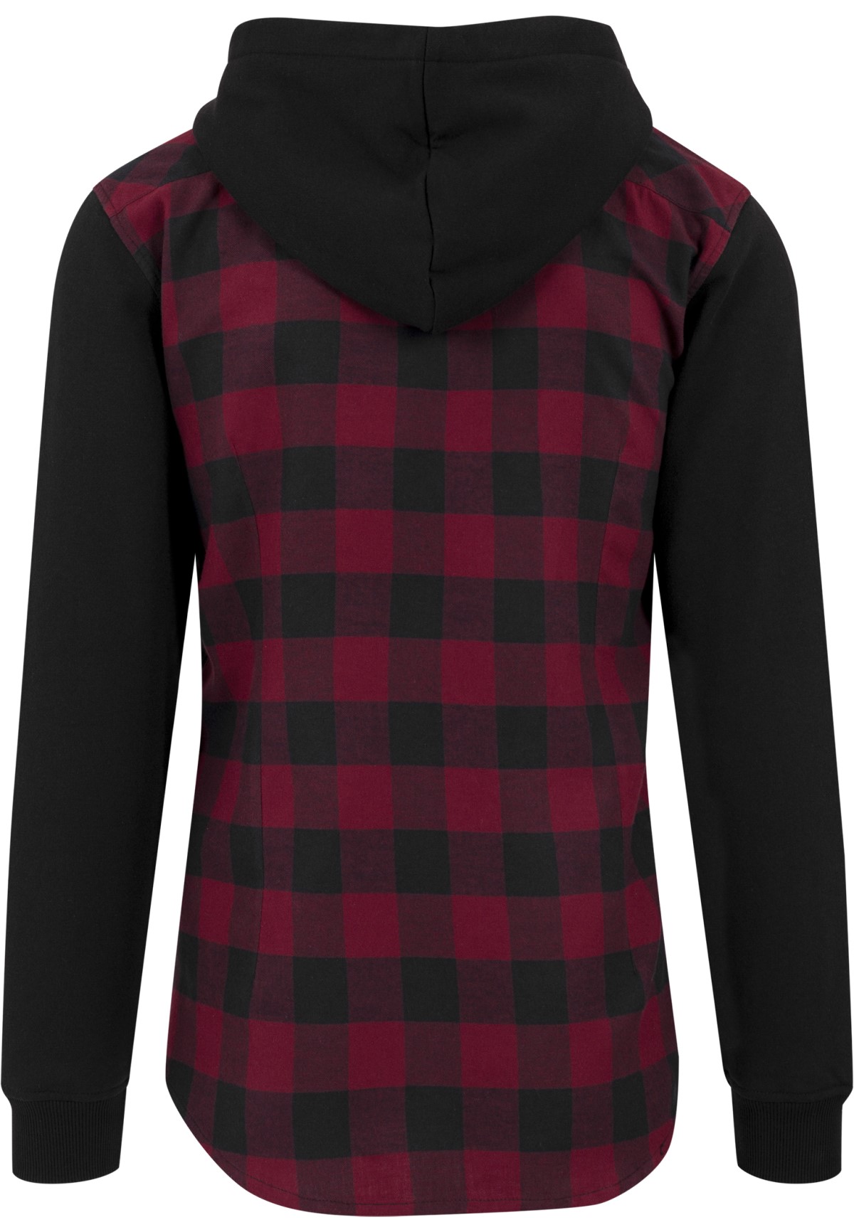 URBAN CLASSICS Hooded Checked Flanell schwarz rot XXL