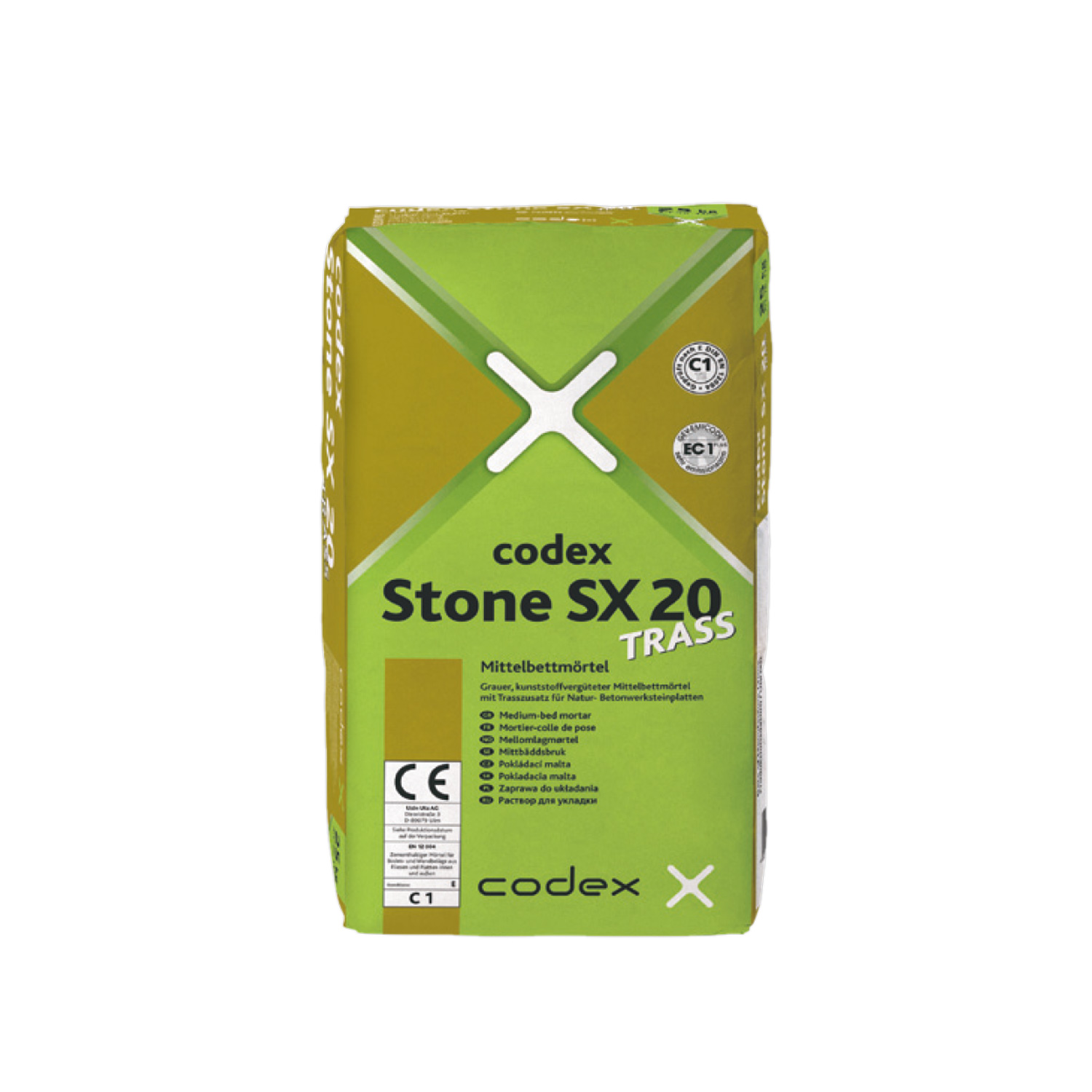 codex Stone SX 20 Trass Mittelbettmörtel, 25kg Sack
