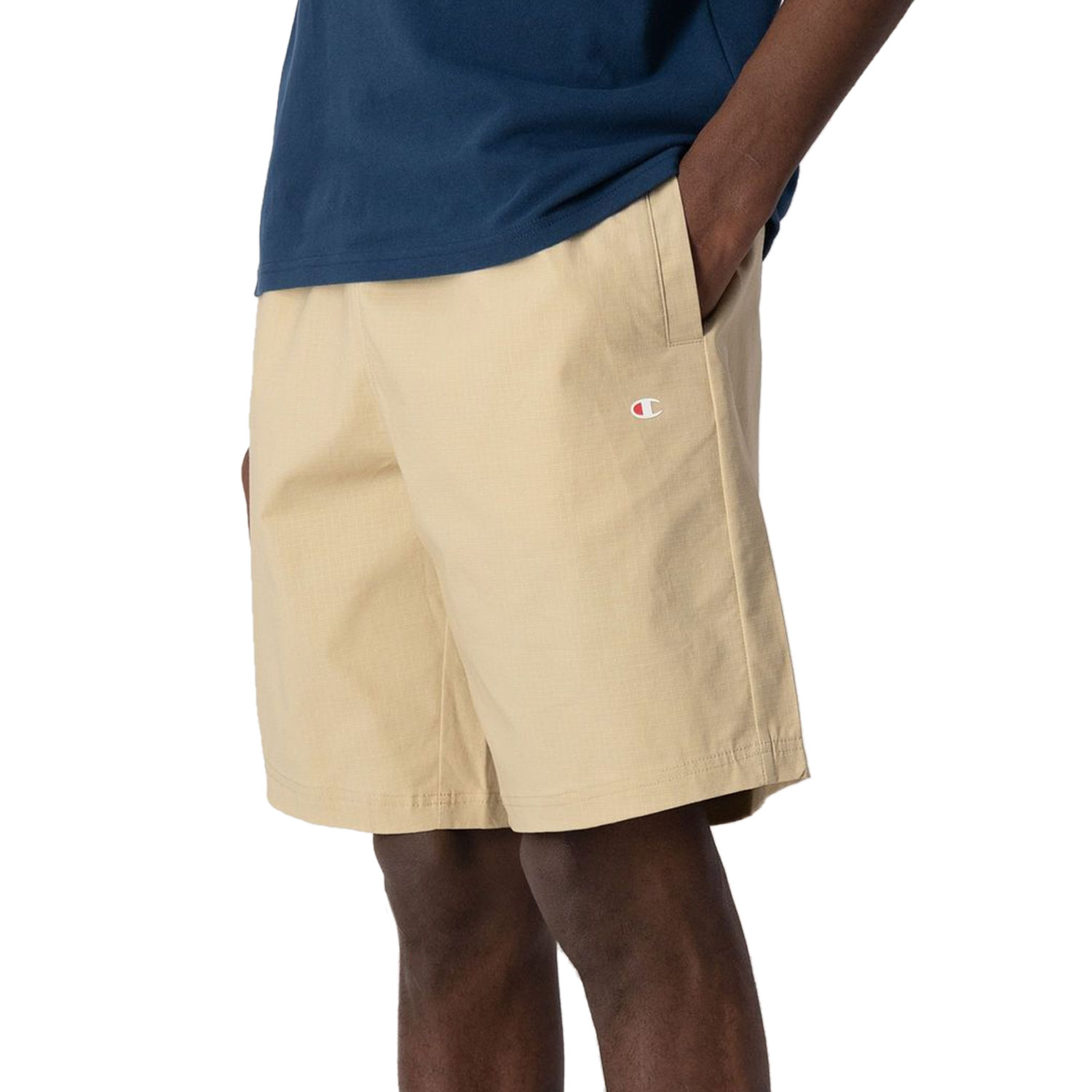 Champion Shorts aus Ripstop-Baumwolle mit C-Logo beige