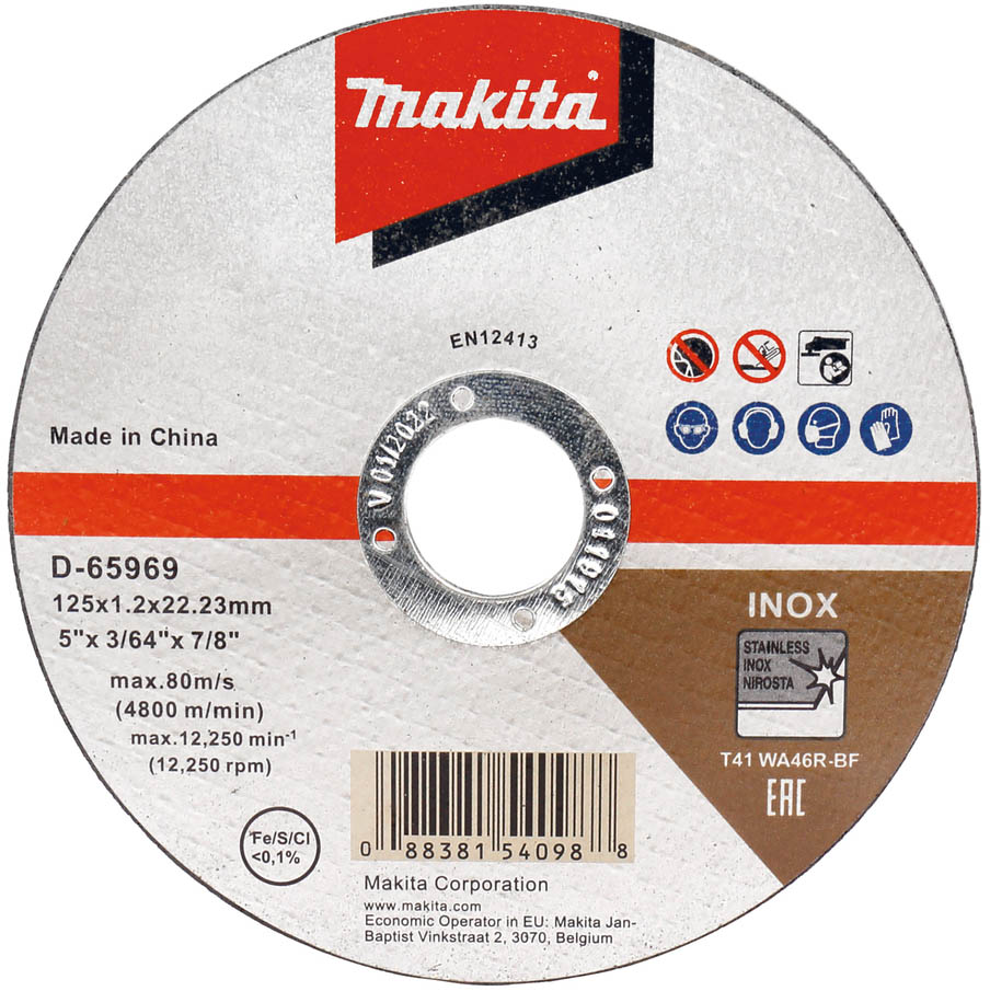 Makita D-65969-12 INOX Trennscheibe 125 x 1,2 mm 