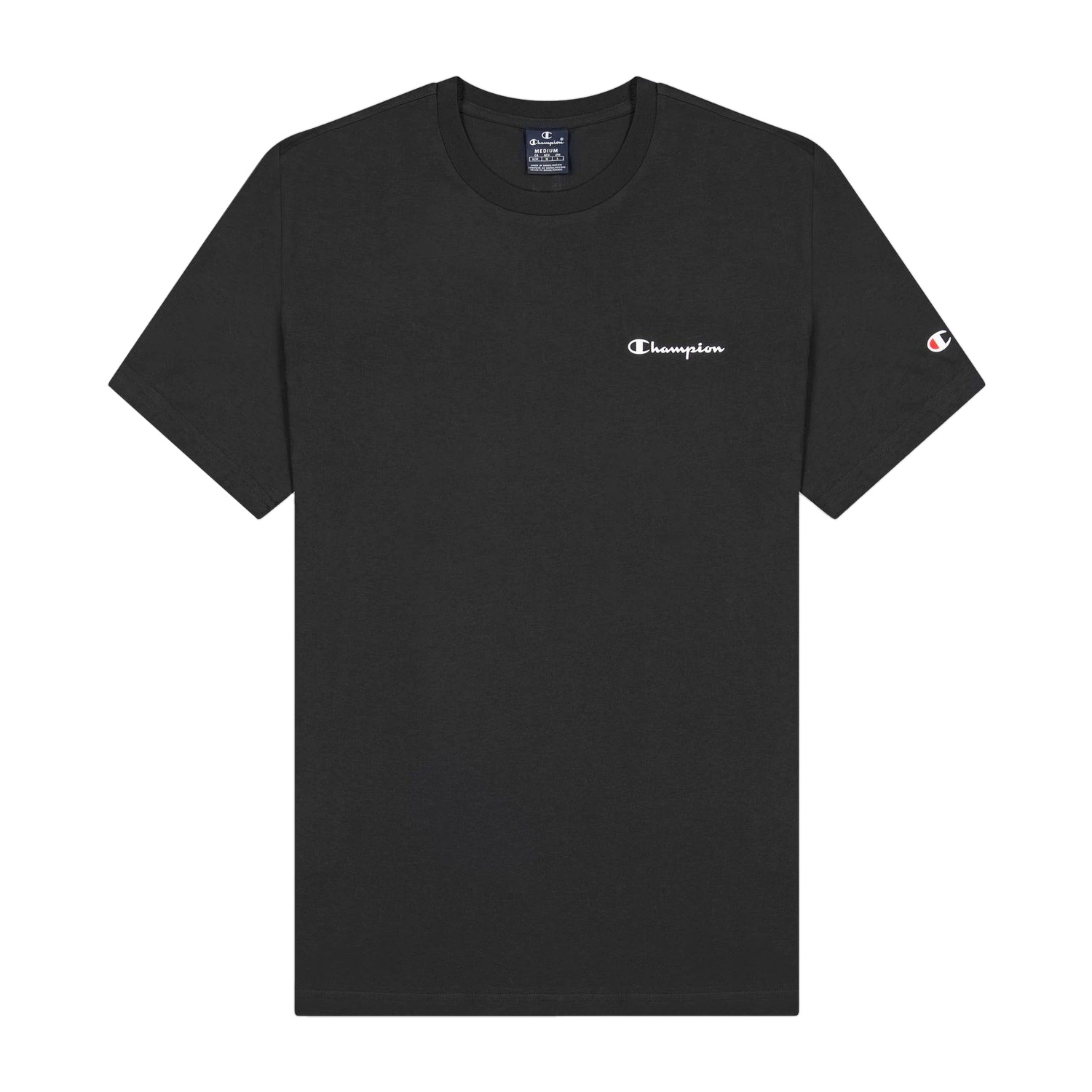 Champion T-Shirt im Comfort Fit mit Logo-Schriftzug schwarz