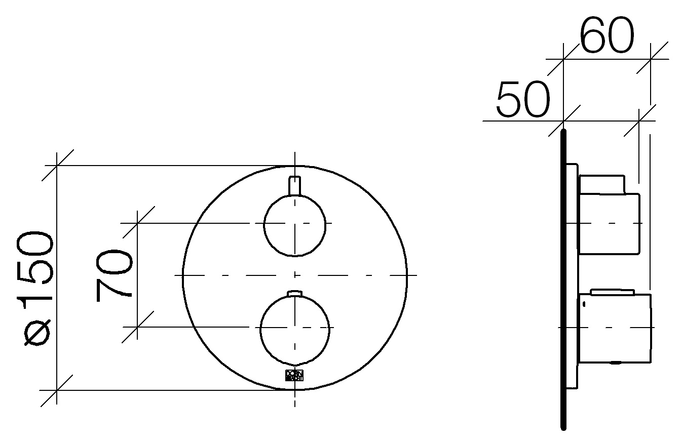Dornbracht Unterputz-Thermostat 1-Mengenregulierung Übergreifend rund 36425970-00 chrom (SONDERPREIS 