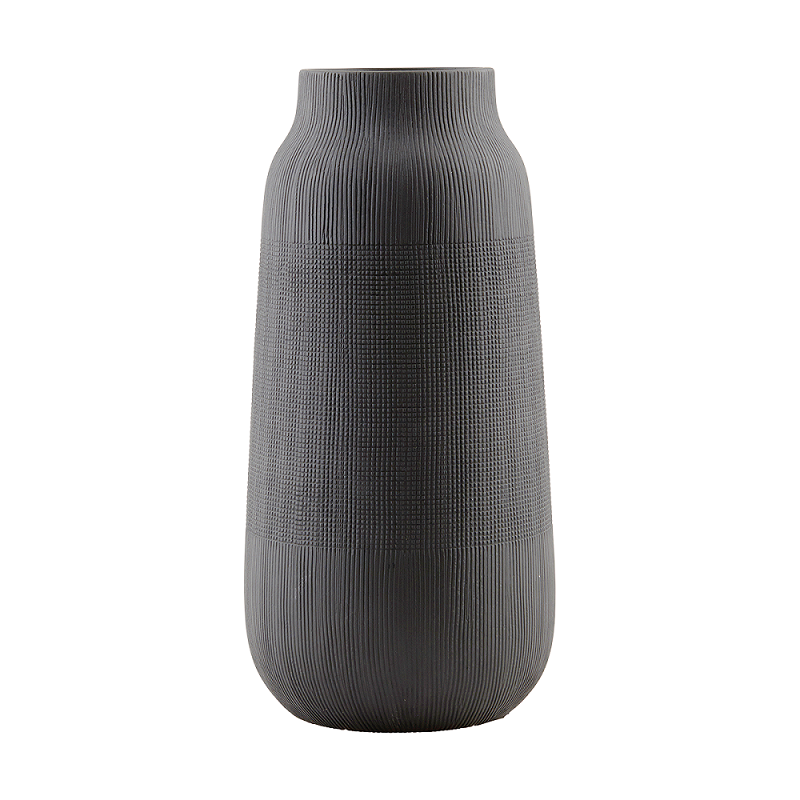 House Doctor Vase Groove Ø16x35 cm schwarz