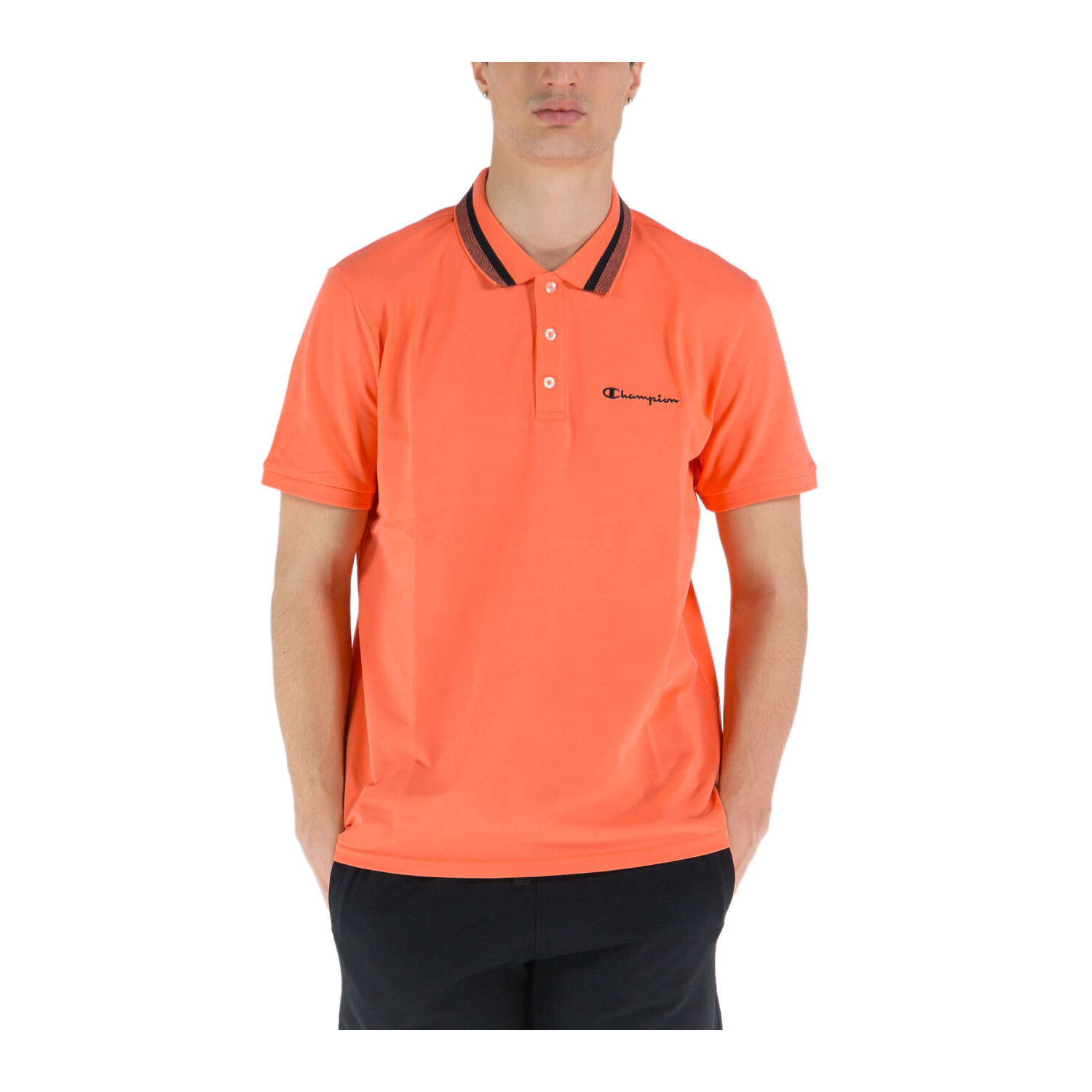 Champion Poloshirt mit Streifendetails am Kragen orange