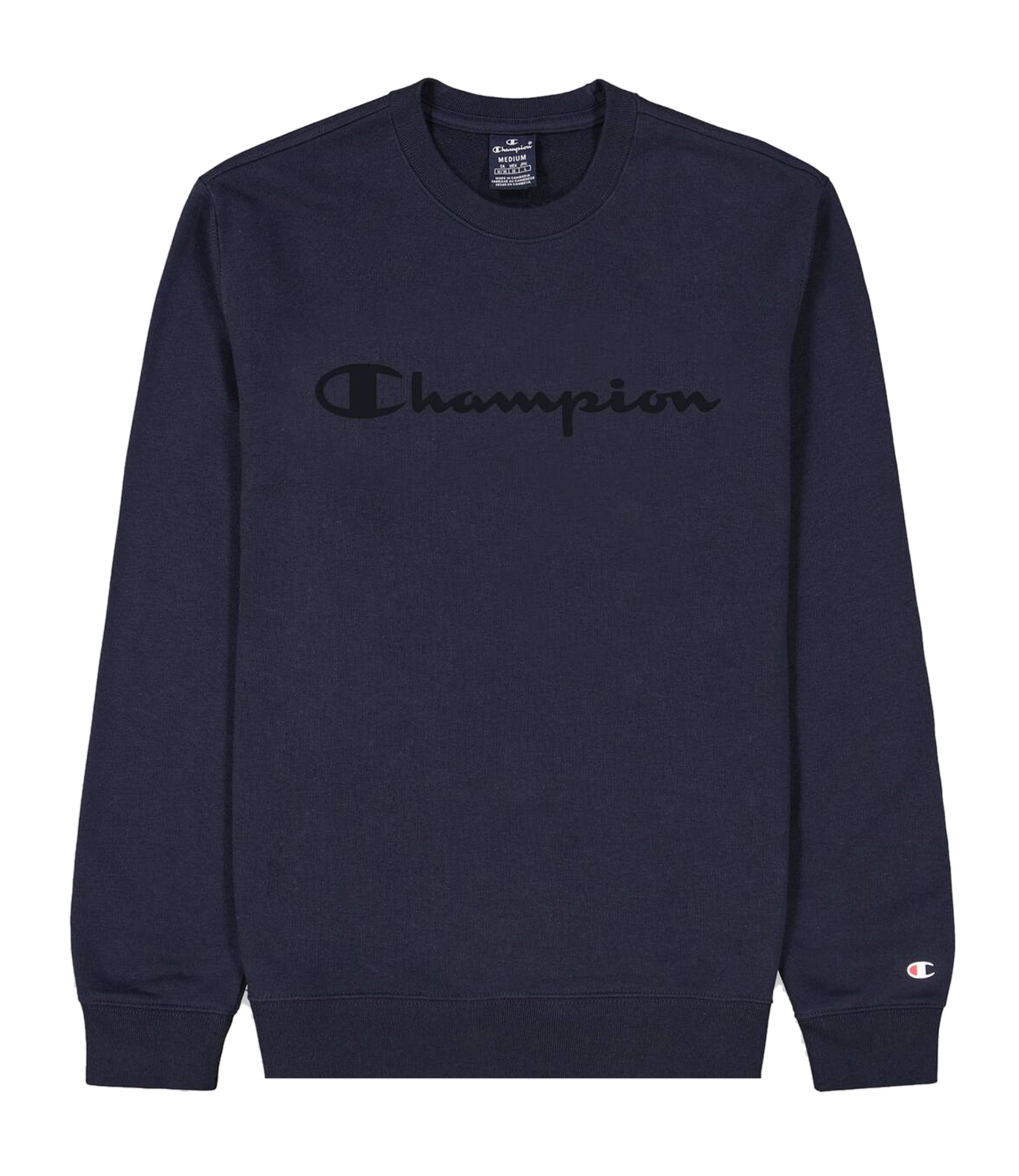 Champion Sweatshirt aus schwerem French Terry mit Logo-Schriftzug dunkelblau