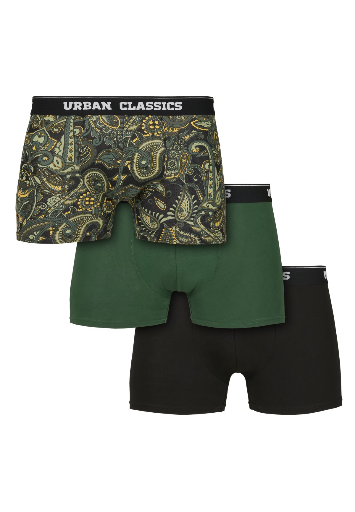 URBAN CLASSICS Boxer Shorts 3-Pack (SALE) grün schwarz Dschungel XXL
