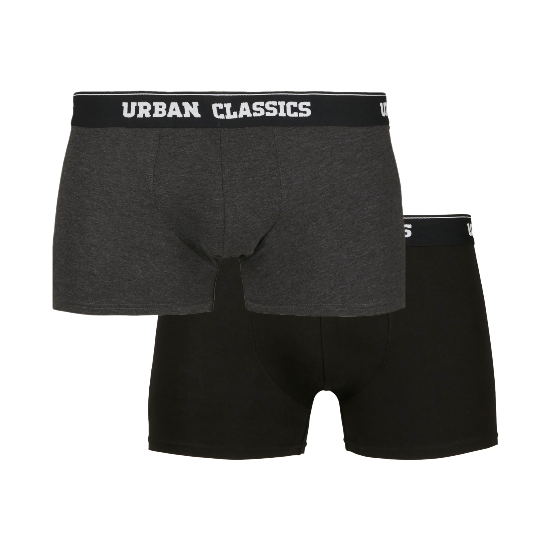 URBAN CLASSICS Boxer Shorts 2-Pack (SALE) dunkelgrau+schwarz XXL