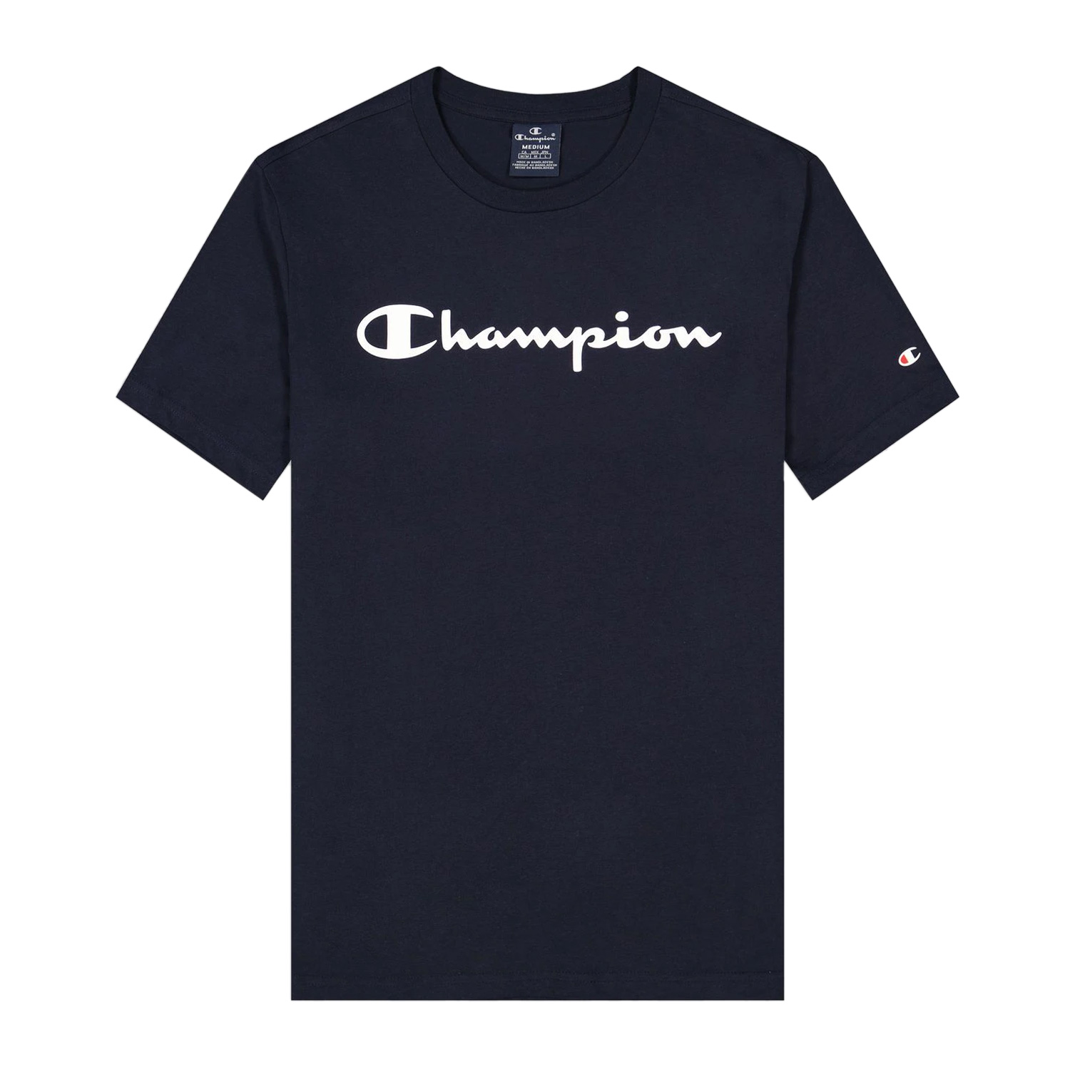 Champion Baumwoll-T-Shirt mit seitlichem Logoband dunkelblau