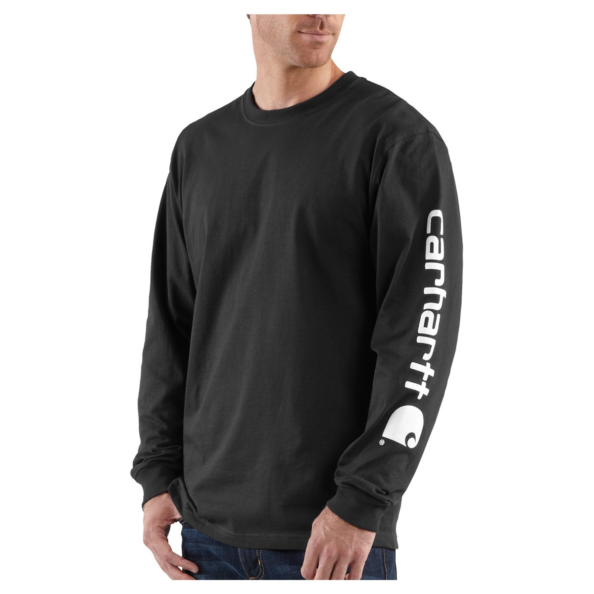 Carhartt Siganture Long Sleeve Logo T-Shirt schwarz S