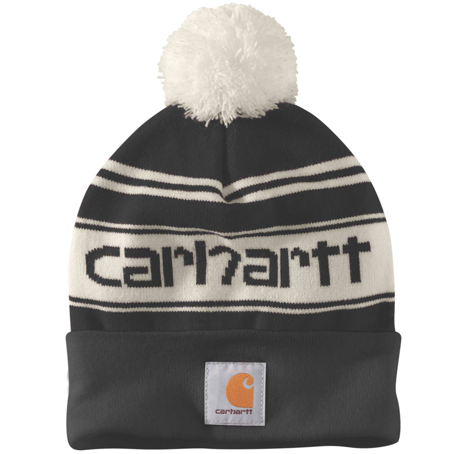 Carhartt Knit Pom-Pom Logo Beanie schwarz weiss