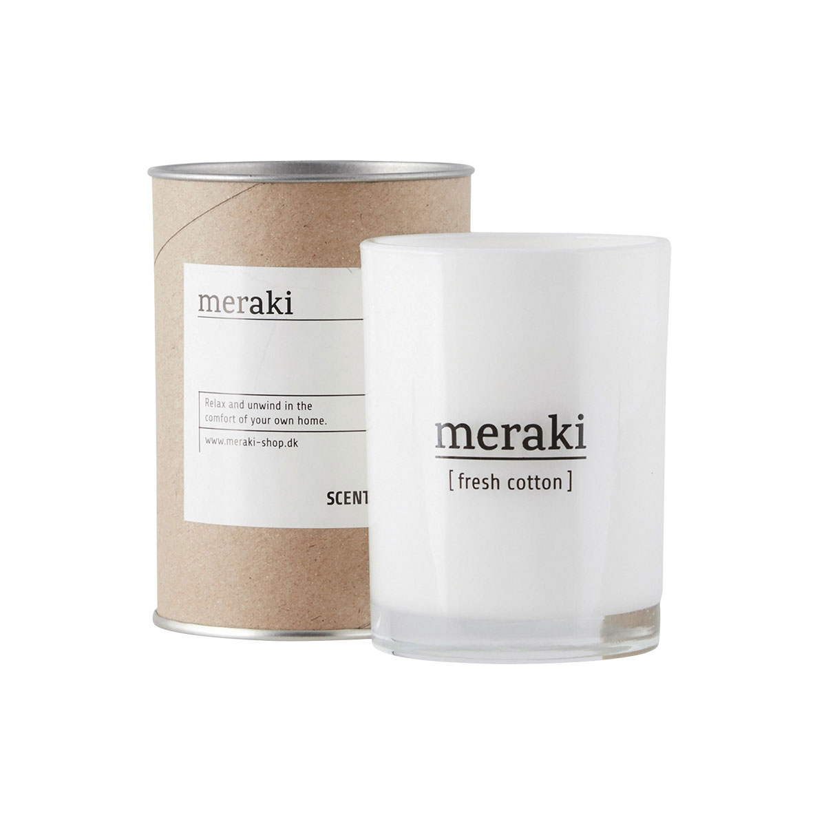 meraki Duftkerze aus Soja-Wachs fresh cotton Ø8x10cm 35h