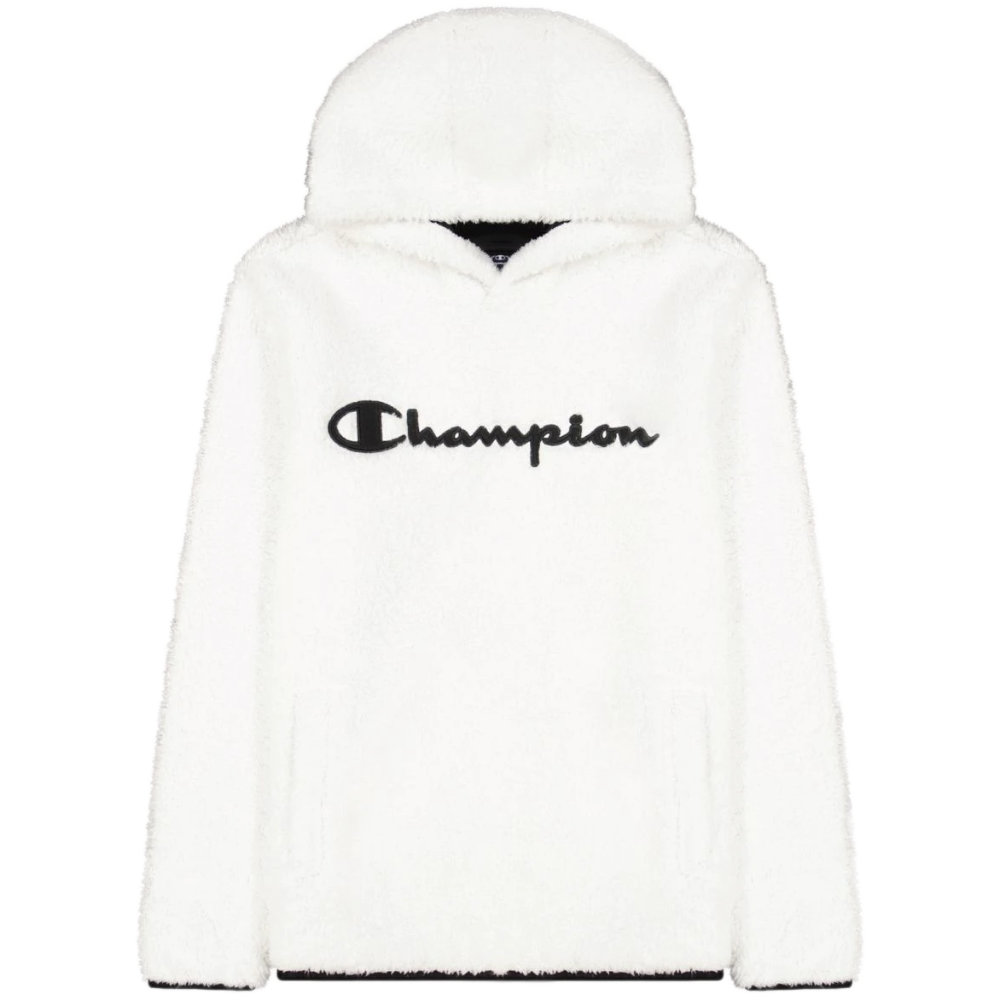 Champion Kapuzenpullover aus Polarfleece mit Logo-Schriftzug weiß