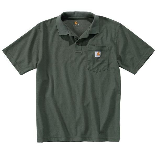 Carhartt Poloshirt mit Brusttasche - mossgrün (Abverkauf) M