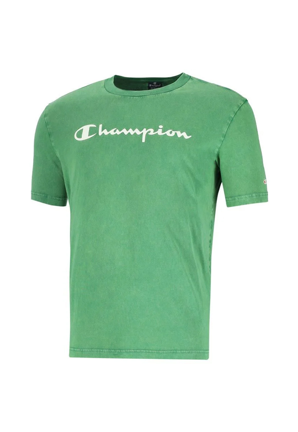 Champion Crewneck T-Shirt mit Logo-Schriftzug grün