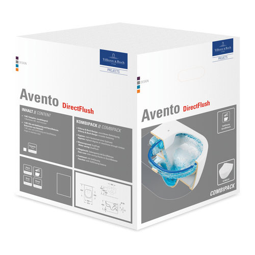 Villeroy & Boch AVENTO Combi-Pack WC-Set 5656RS01 weiss-alpin 370x530mm