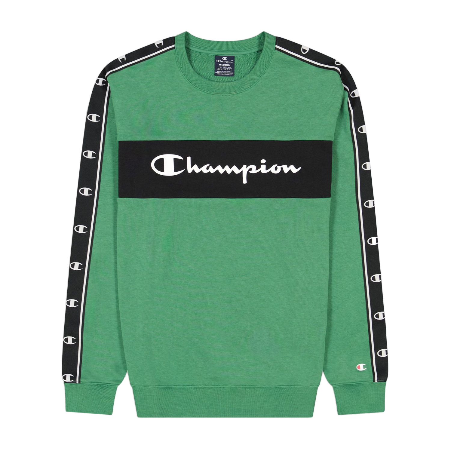 Champion Sweatshirt mit Jacquardband grün-schwarz