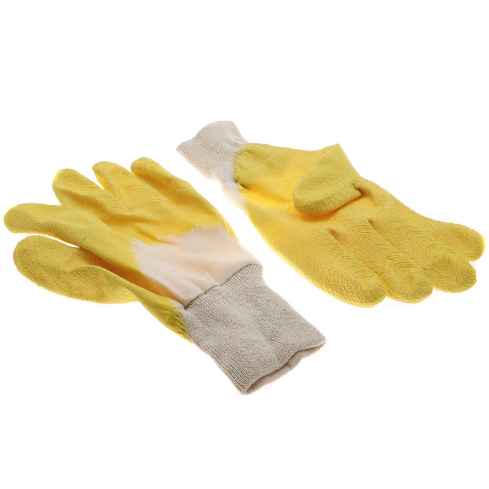 Holtmann Latex-Handschuhe Gelb/Weiß Gr.10 