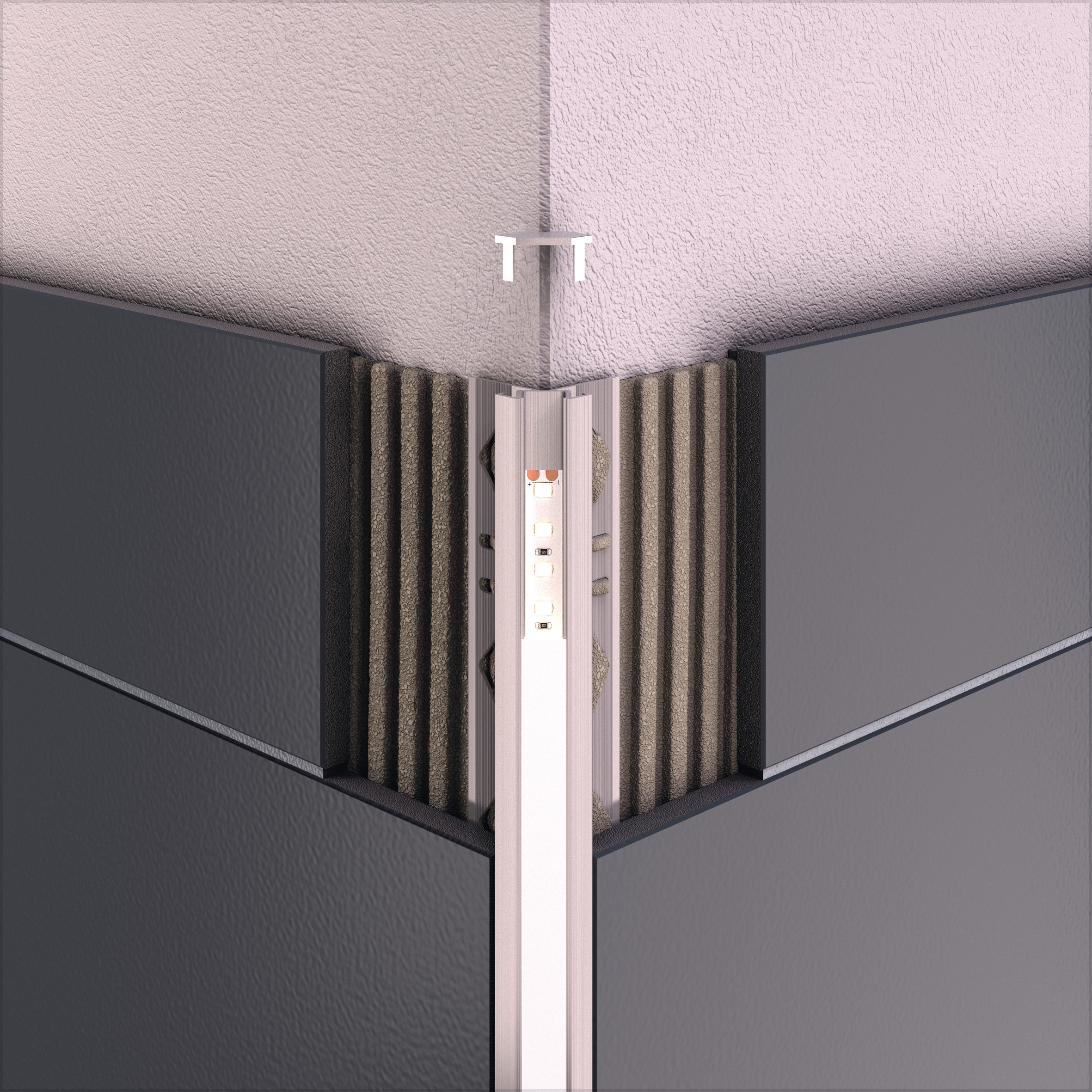 Alferpro alferlight LED-Endklappe Profil Silber eloxiert H11mm