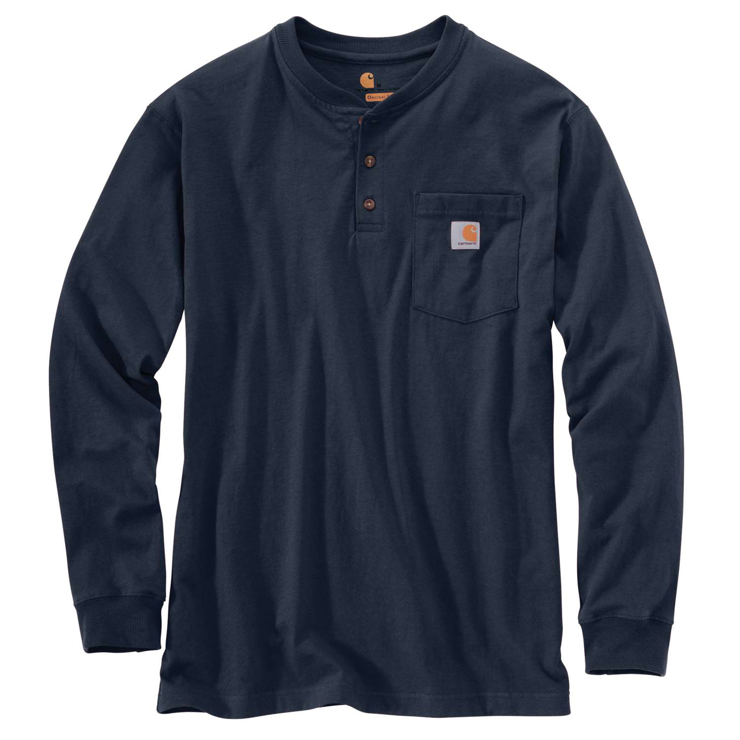 Carhartt Loose Fit Heavyweight LS Pocket Henley T-Shirt marineblau S