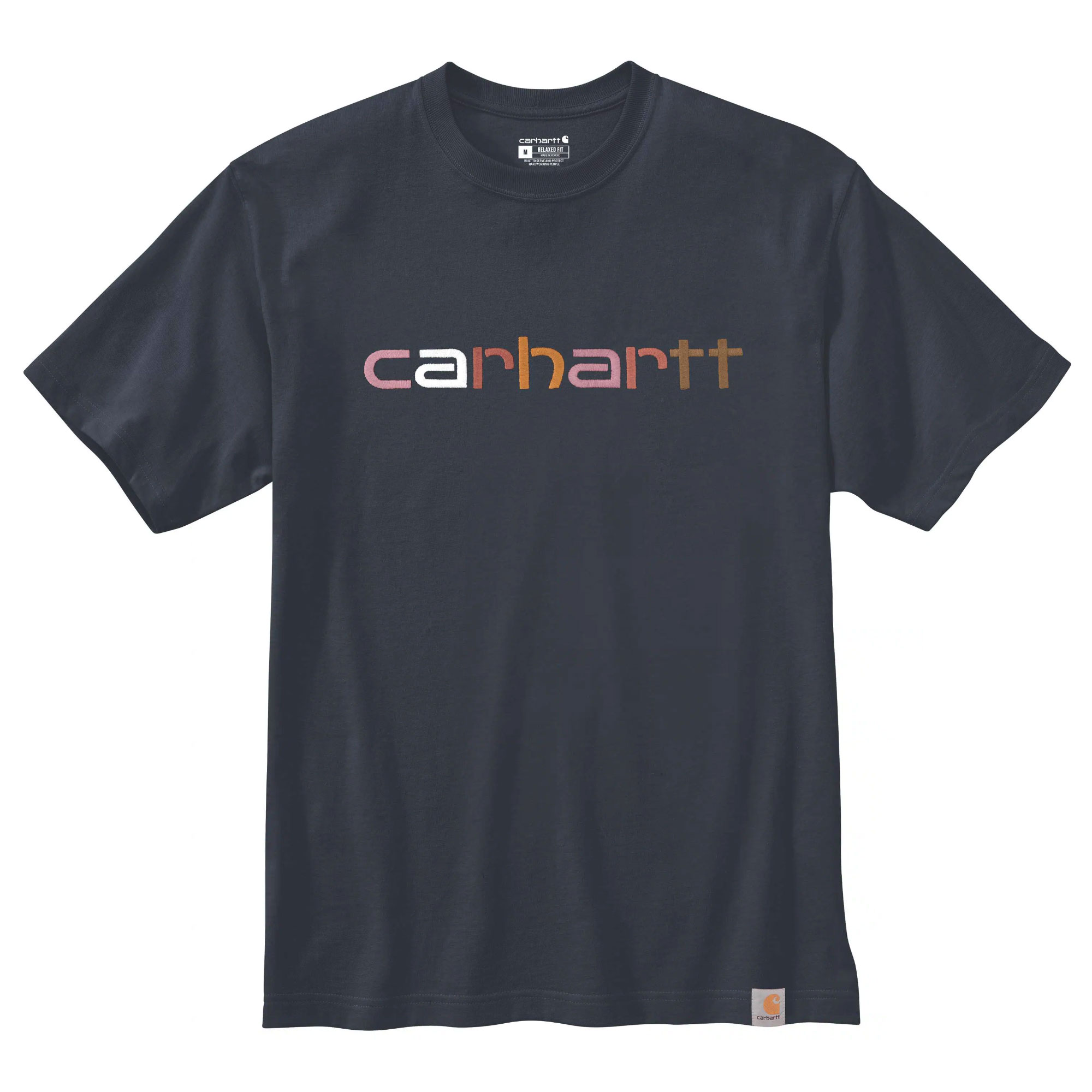 Carhartt Relaxed Fit Heavyweight S/S Logo gestickt T-Shirt navy