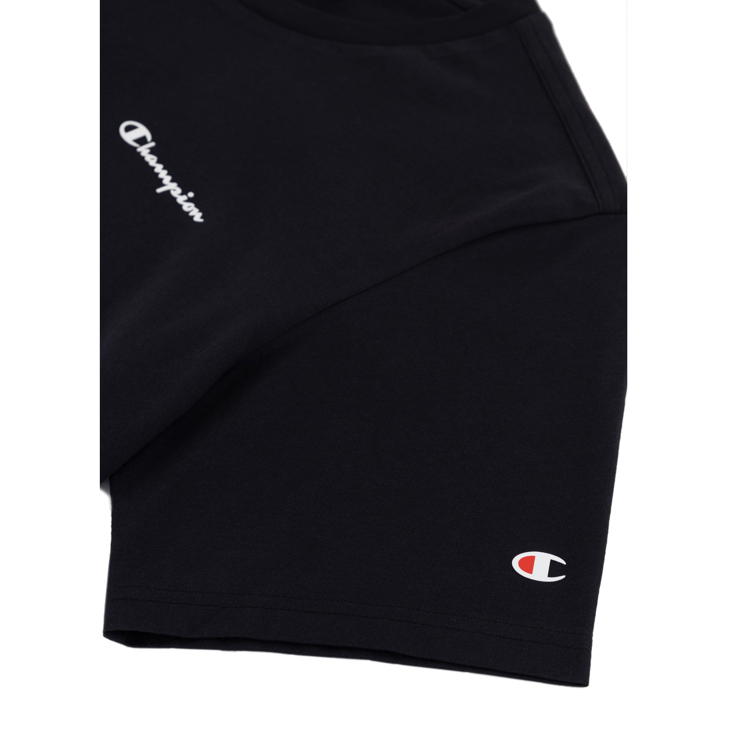 Champion T-Shirt im Comfort Fit mit Logo-Schriftzug schwarz