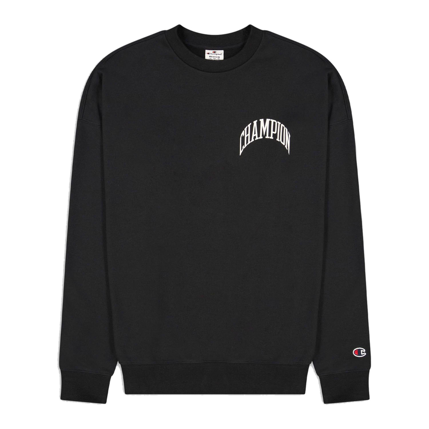 Champion Sweatshirt aus Baumwollmischung mit Logo im College-Stil schwarz