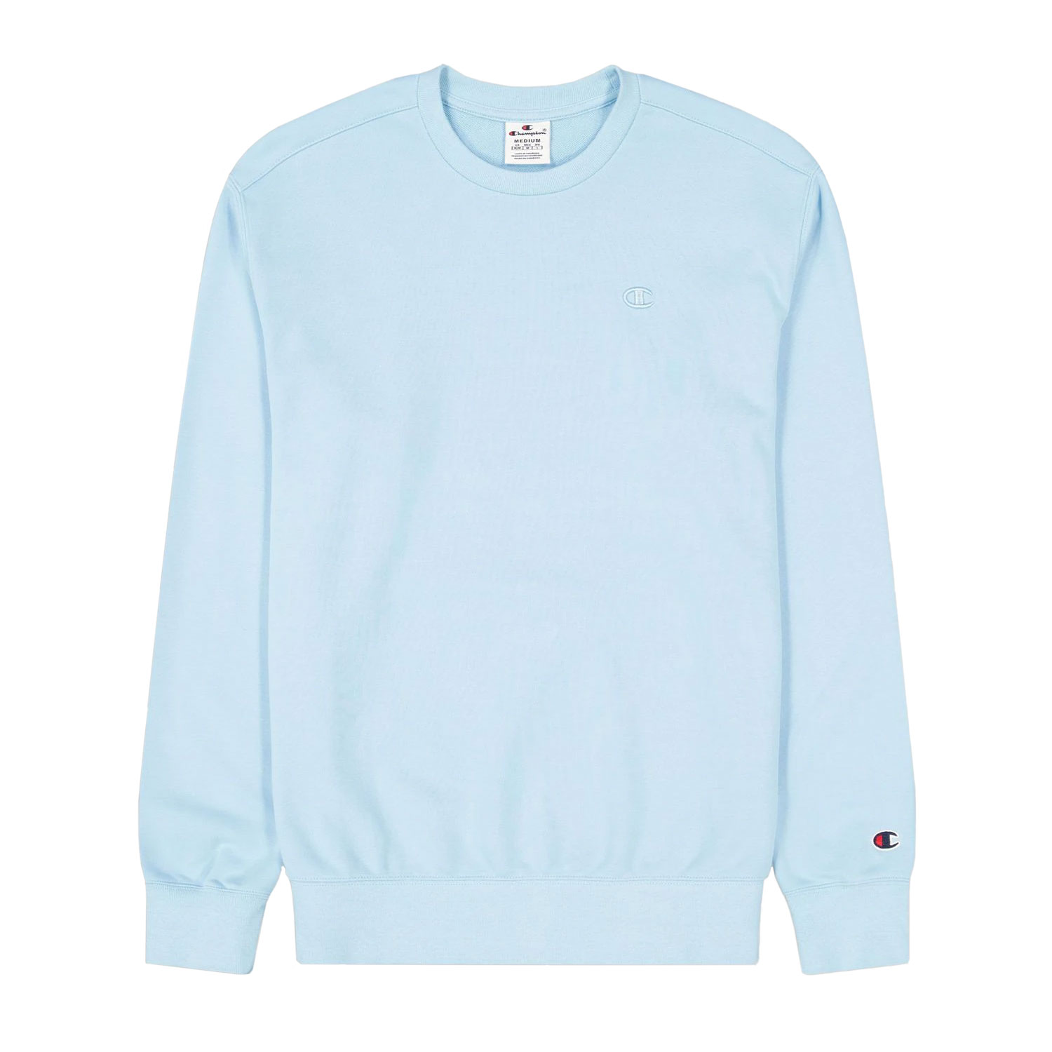 Champion Sweatshirt aus schwerer Baumwolle mit Ton-in-Ton-Stickerei hellblau