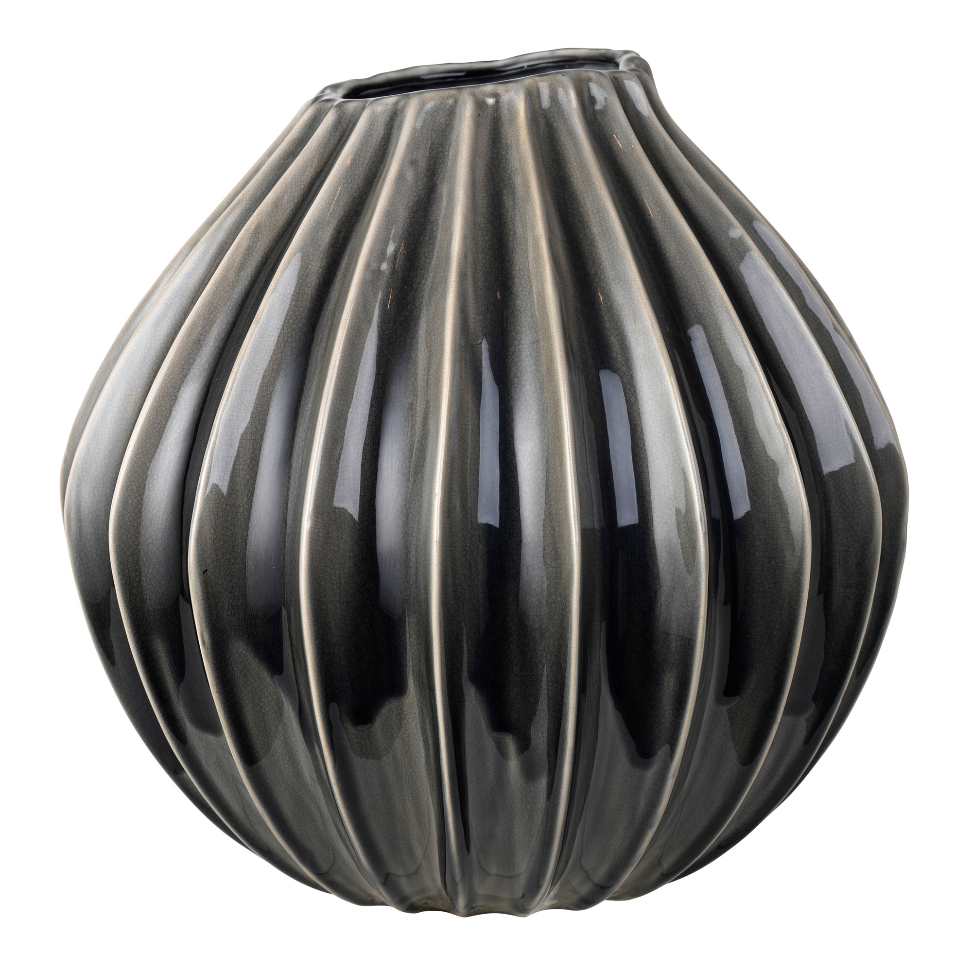 Broste Vase Wide XL Ø40cm grau 