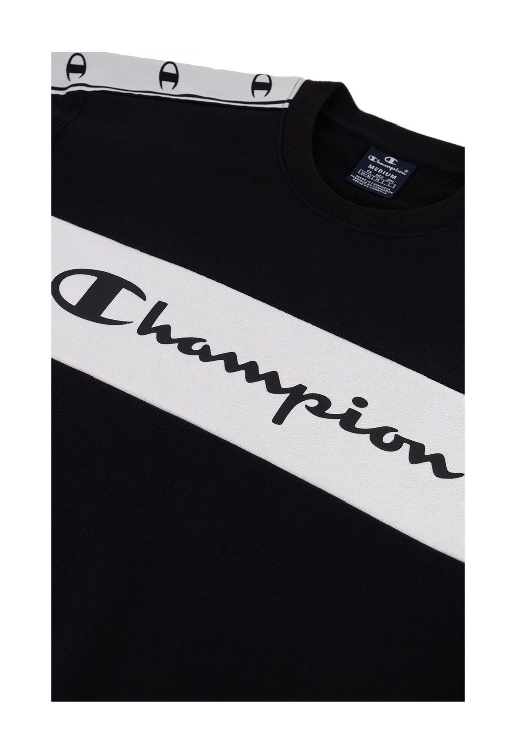 Champion Sweatshirt mit Jaquardband schwarz-weiss (ABVERKAUF)