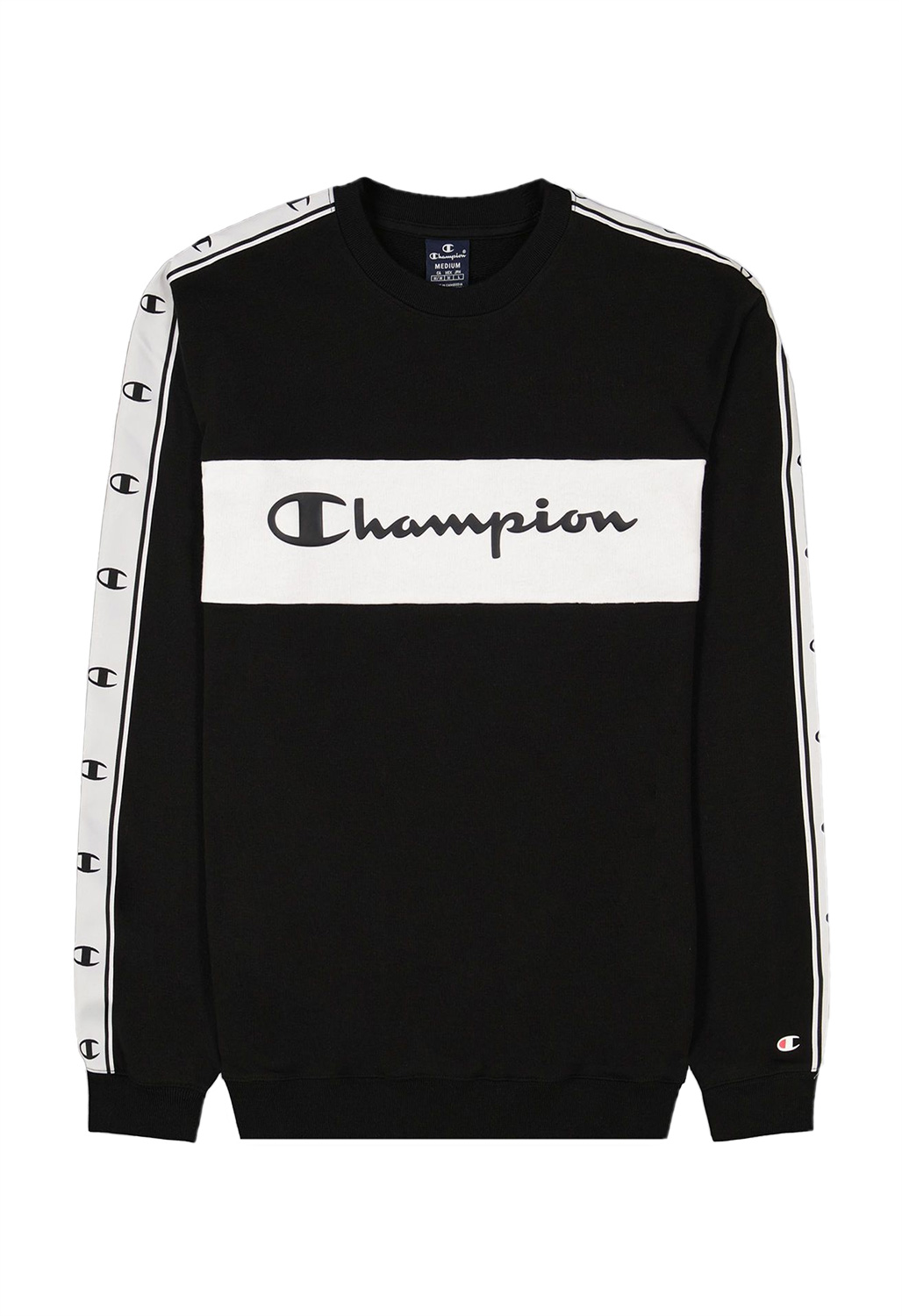 Champion Sweatshirt mit Jaquardband schwarz-weiss
