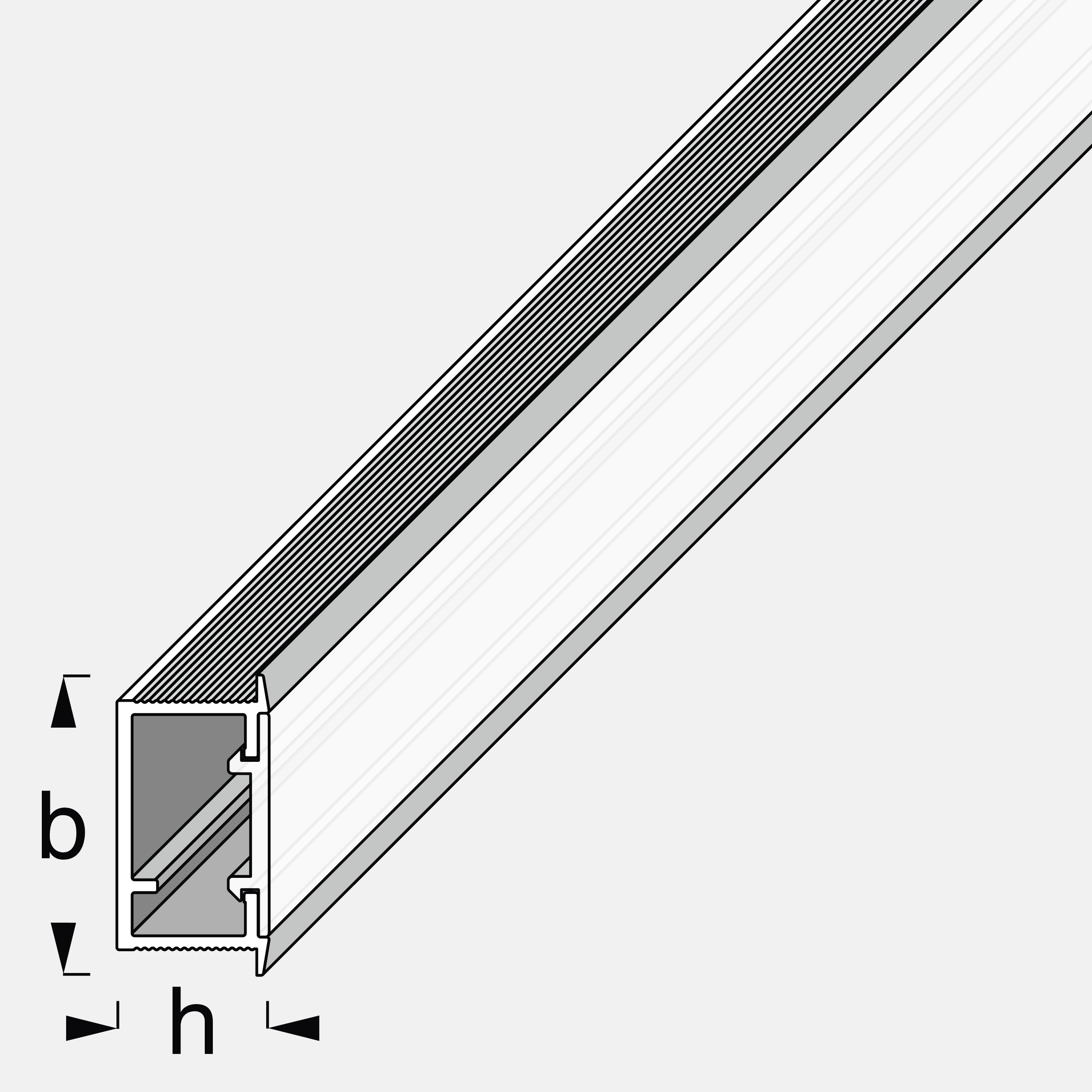 Alferpro alferlight LED-Listelli-Profil Chrom eloxiert 2500mm x 11mm
