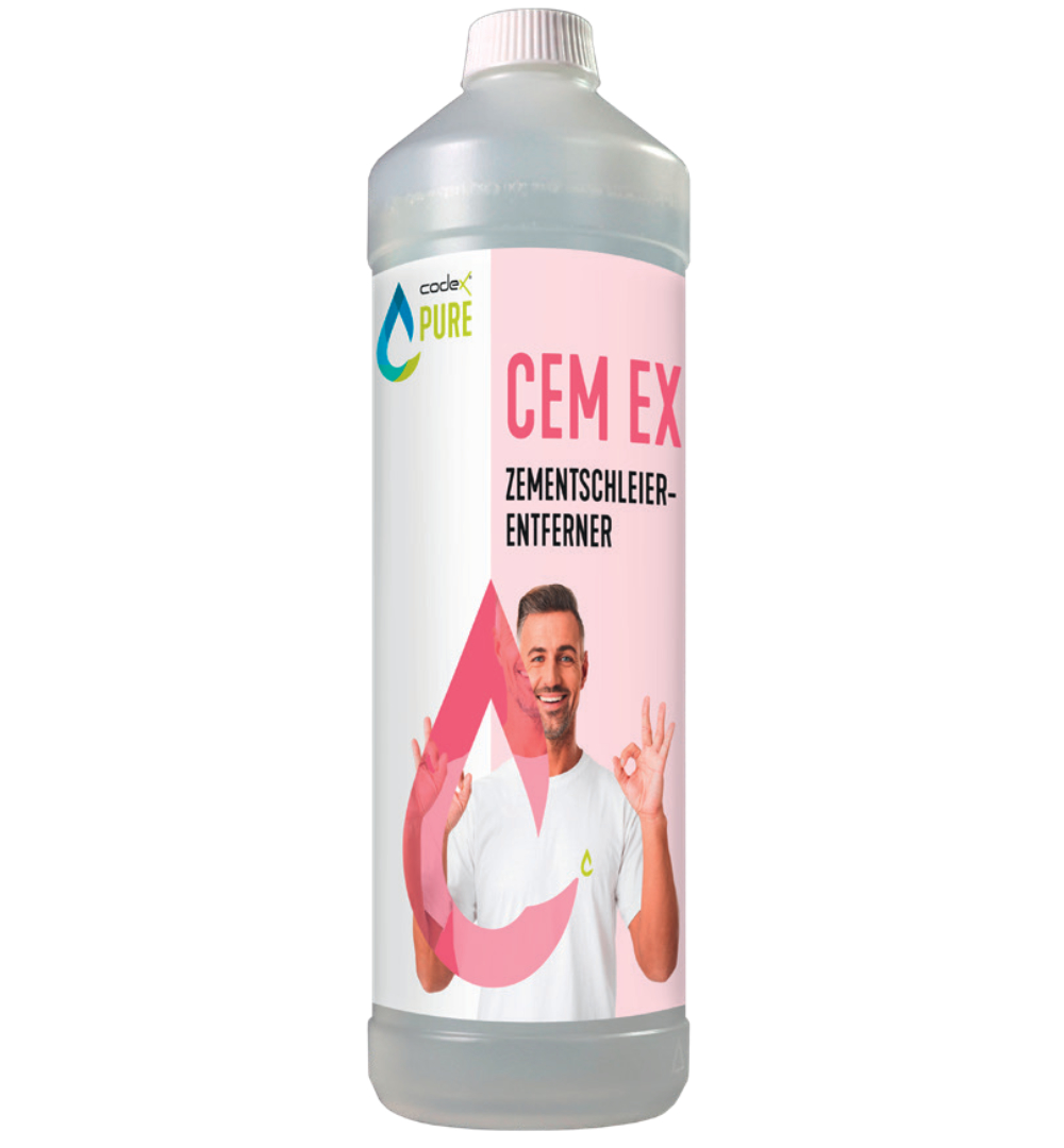 codex PURE CEM EX Zementschleierentferner 1 Liter gelb transparent