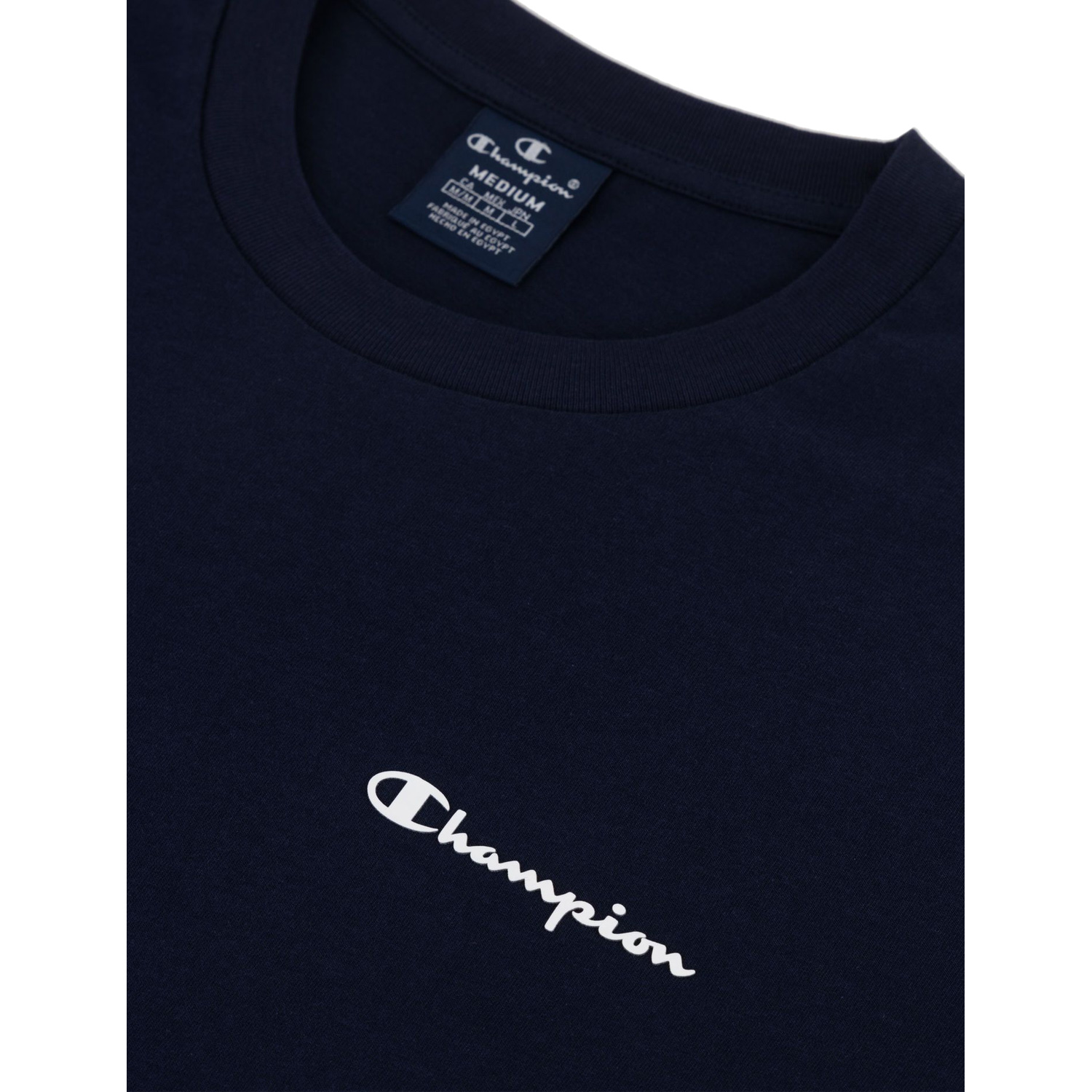Champion T-Shirt im Comfort Fit mit Logo-Schriftzug dunkelblau