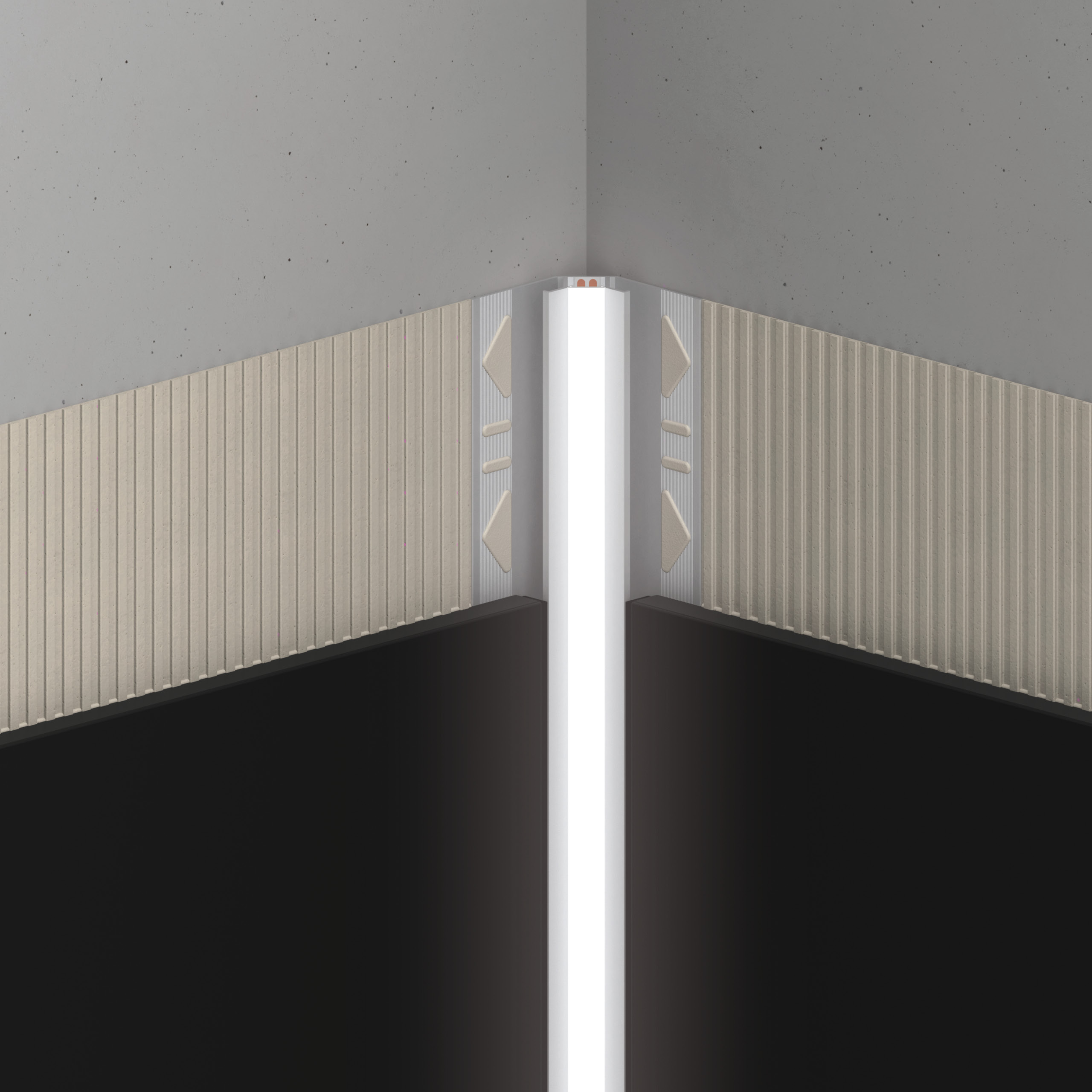 Alferpro alferlight LED-Wandinneneck Profil Silber eloxiert 2500mm x H11mm