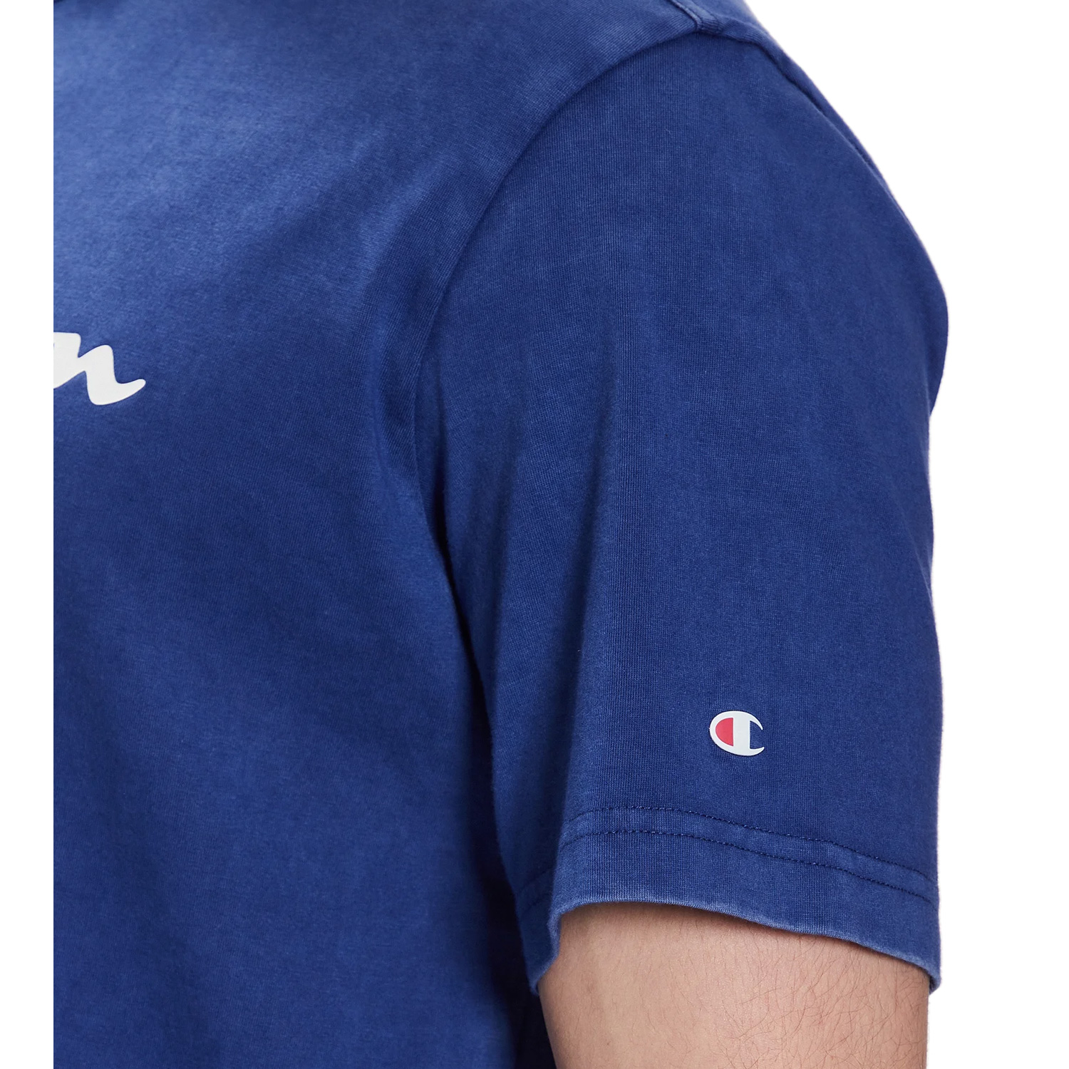 Champion Crewneck T-Shirt mit Logo-Schriftzug blau