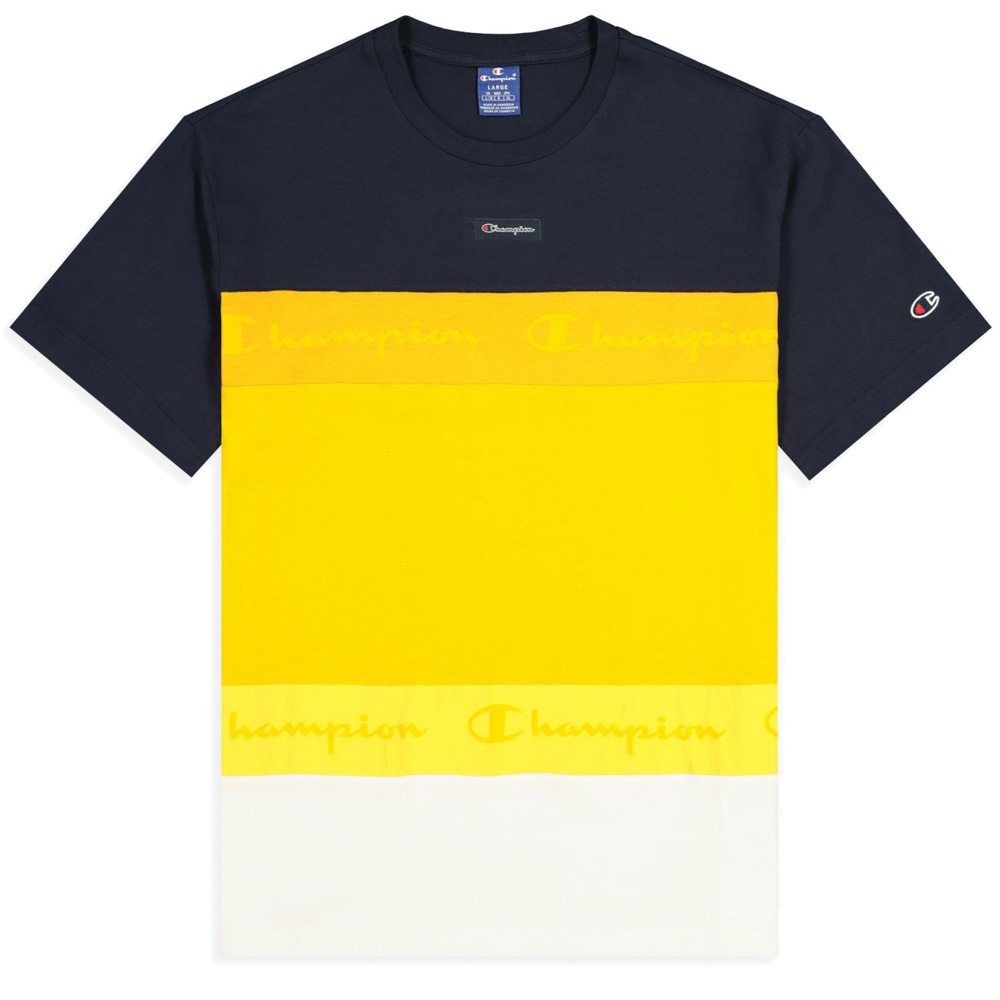 Champion T-Shirt (ABVERKAUF) gelb weiß dunkelblau M
